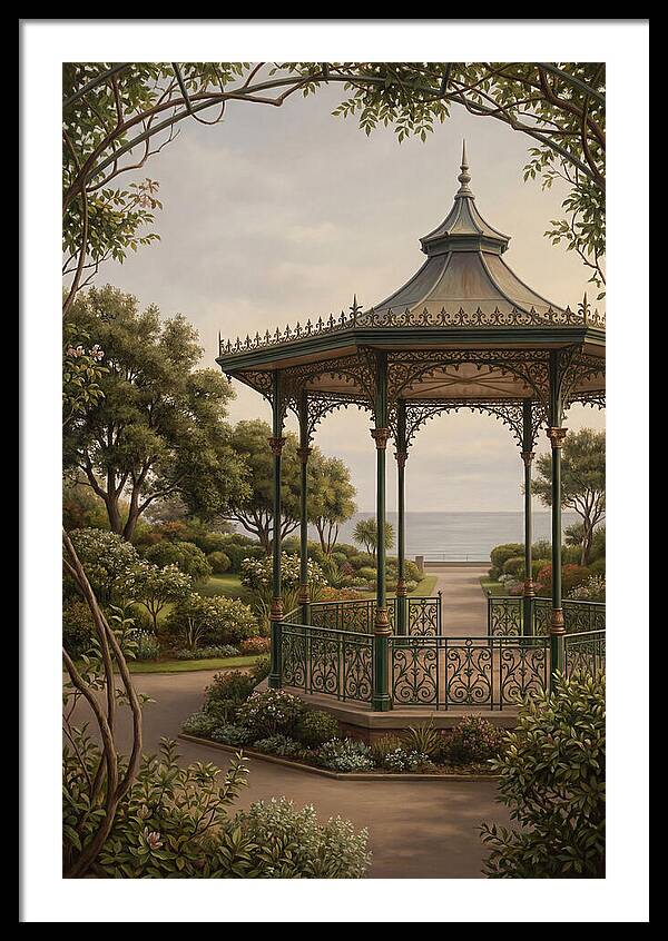 Ornate Iron Bandstand By The Sea