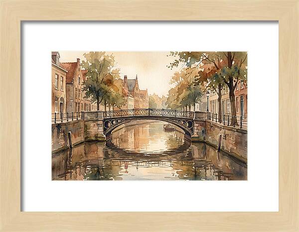 Ornate Iron Bridge Over Calm Canal