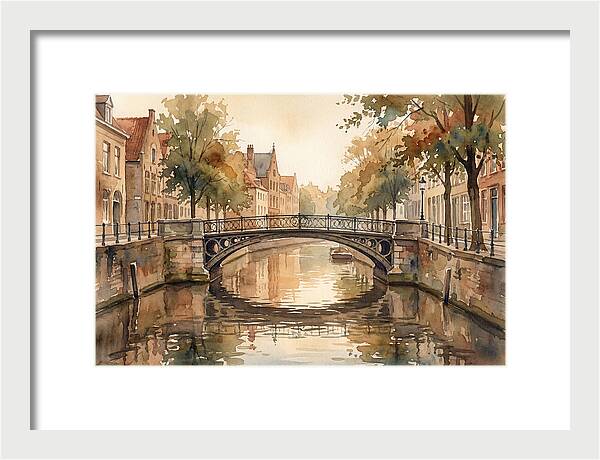 Ornate Iron Bridge Over Calm Canal
