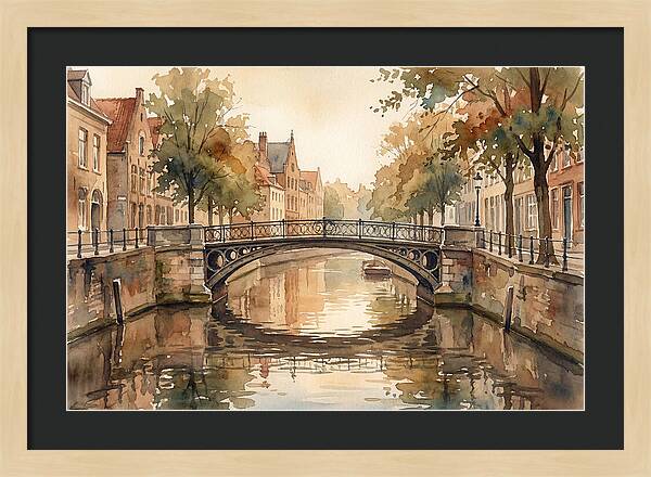 Ornate Iron Bridge Over Calm Canal