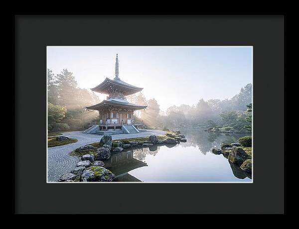 Ornate Pagoda Amid Japanese Garden