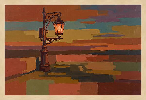 Ornate Street Lamp Against Evening Sky