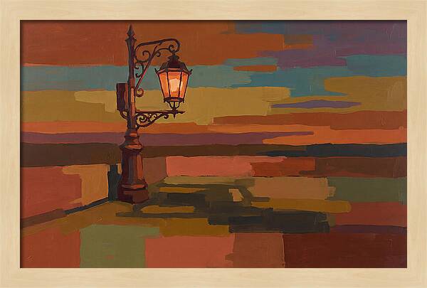 Ornate Street Lamp Against Evening Sky