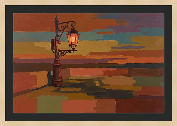 Ornate Street Lamp Against Evening Sky