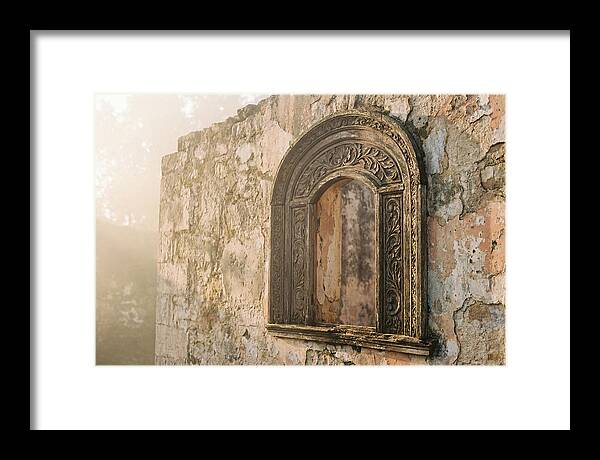 Ornate Window Frame In Old Wall