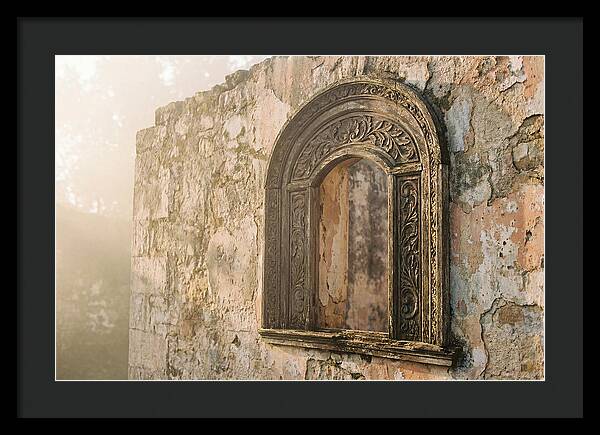 Ornate Window Frame In Old Wall