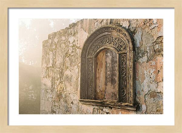 Ornate Window Frame In Old Wall