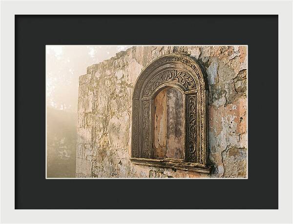 Ornate Window Frame In Old Wall