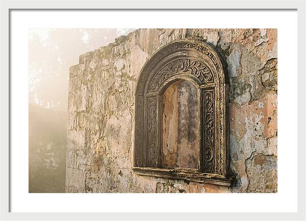 Ornate Window Frame In Old Wall