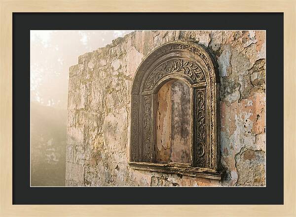 Ornate Window Frame In Old Wall