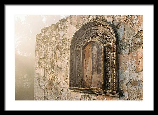 Ornate Window Frame In Old Wall