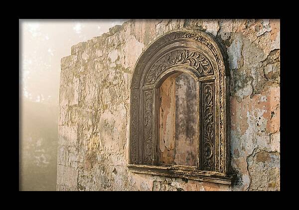 Ornate Window Frame In Old Wall