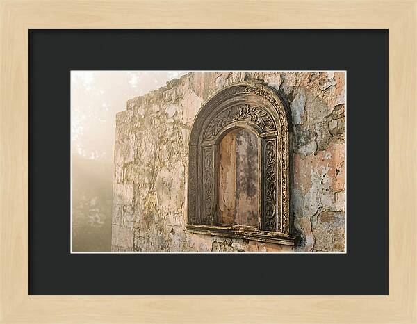 Ornate Window Frame In Old Wall