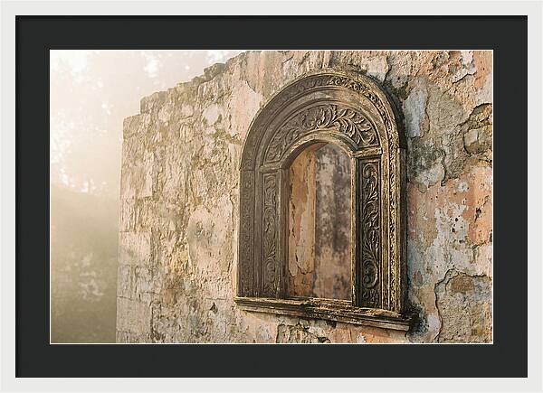 Ornate Window Frame In Old Wall