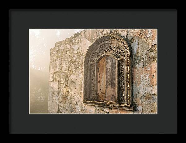 Ornate Window Frame In Old Wall