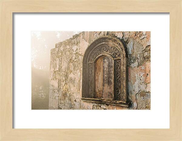 Ornate Window Frame In Old Wall