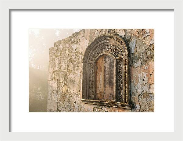 Ornate Window Frame In Old Wall