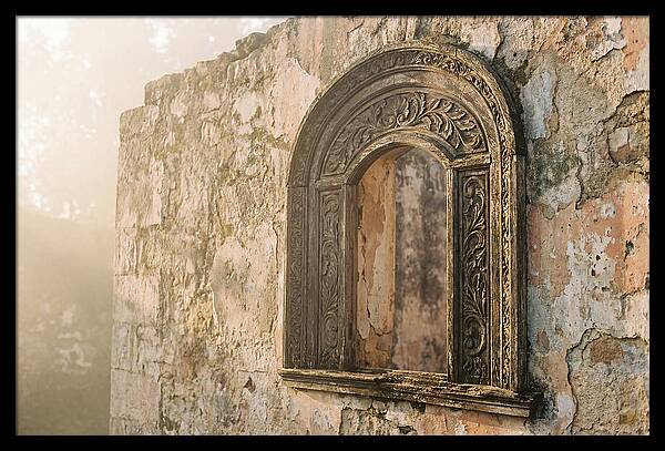 Ornate Window Frame In Old Wall