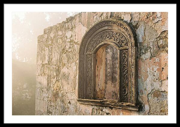 Ornate Window Frame In Old Wall