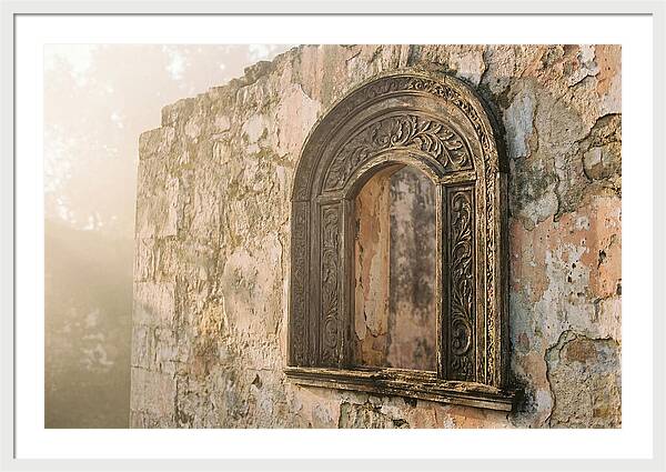 Ornate Window Frame In Old Wall