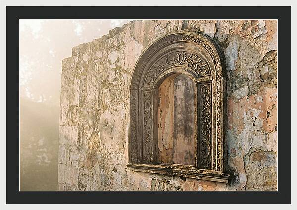 Ornate Window Frame In Old Wall