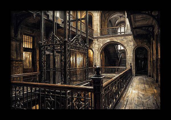 Ornate Wrought Iron Elevator