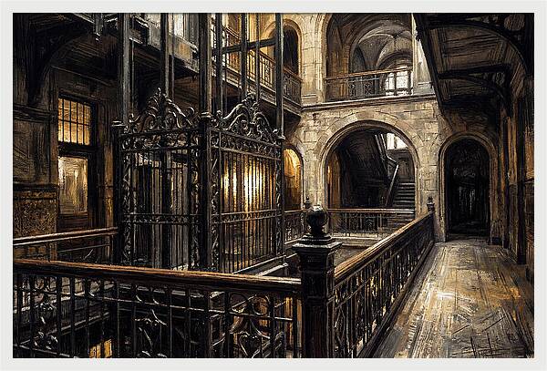 Ornate Wrought Iron Elevator