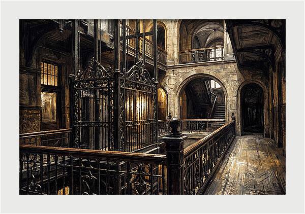 Ornate Wrought Iron Elevator