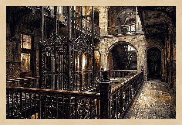 Ornate Wrought Iron Elevator