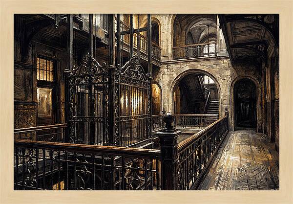 Ornate Wrought Iron Elevator