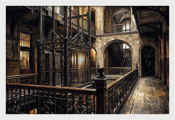 Ornate Wrought Iron Elevator