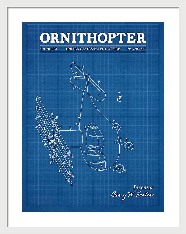 Ornithopter Blueprint Patent Us2985407