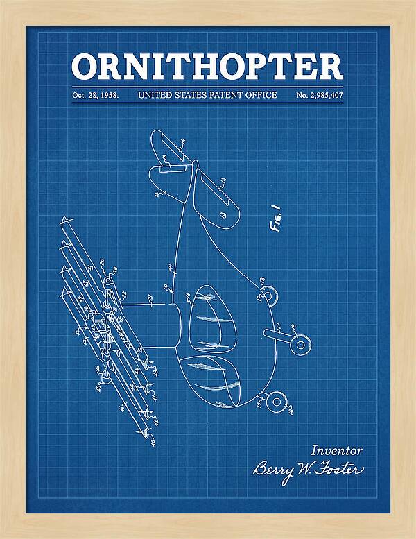 Ornithopter Blueprint Patent Us2985407