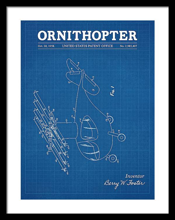 Ornithopter Blueprint Patent Us2985407