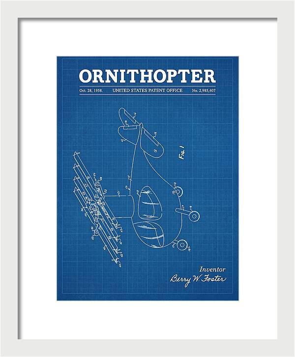 Ornithopter Blueprint Patent Us2985407