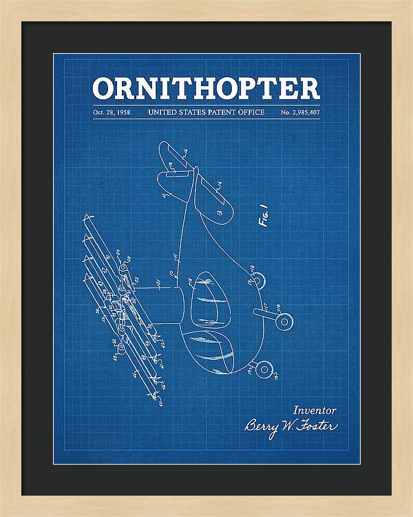 Ornithopter Blueprint Patent Us2985407