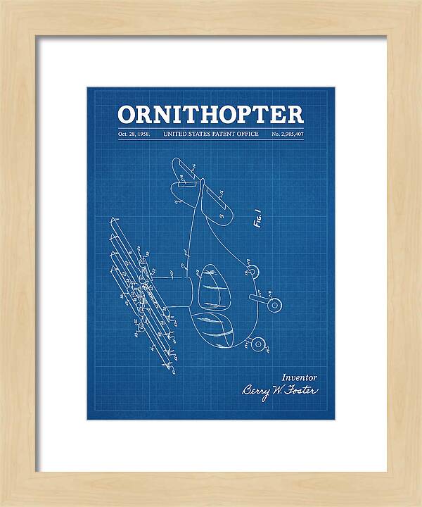 Ornithopter Blueprint Patent Us2985407