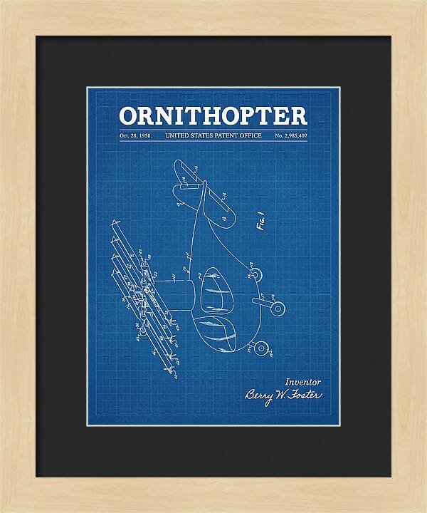Ornithopter Blueprint Patent Us2985407