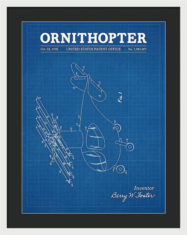Ornithopter Blueprint Patent Us2985407