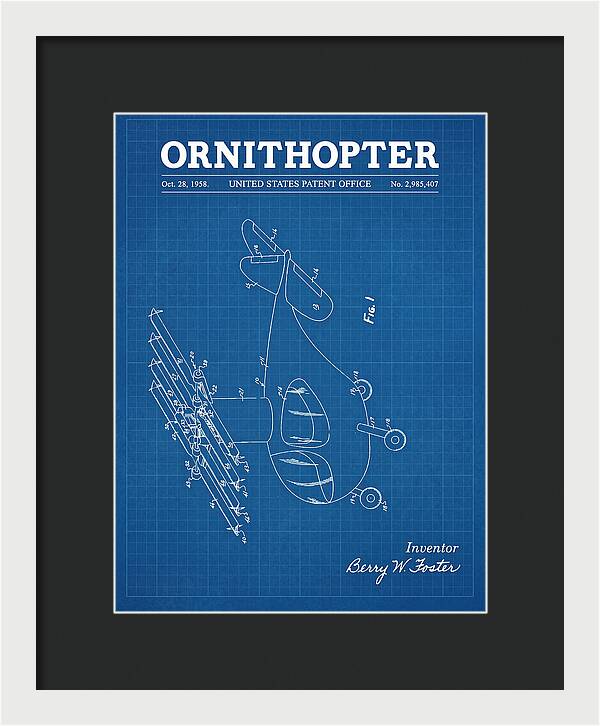 Ornithopter Blueprint Patent Us2985407