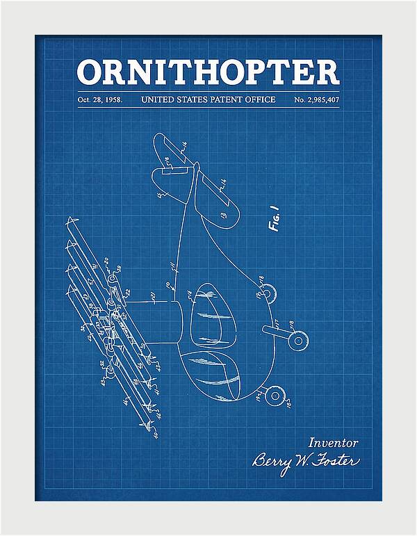 Ornithopter Blueprint Patent Us2985407