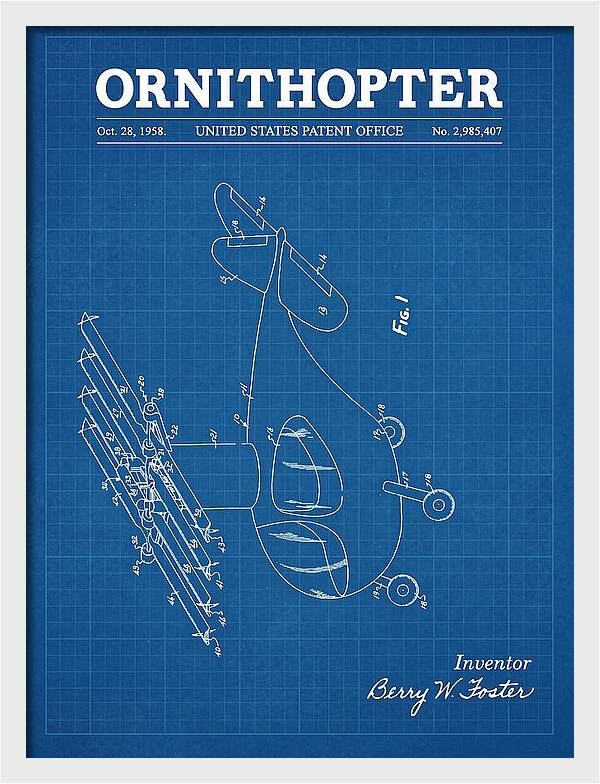 Ornithopter Blueprint Patent Us2985407