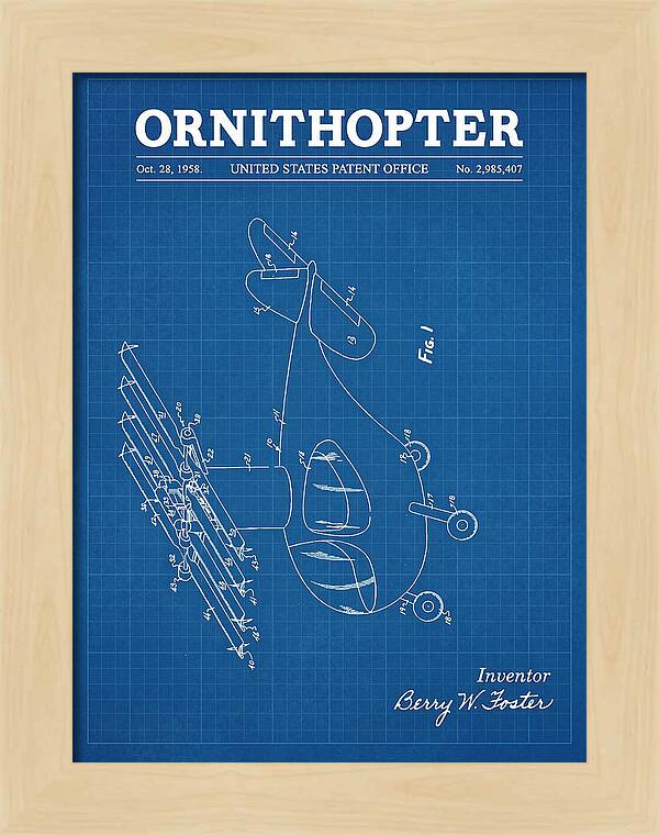 Ornithopter Blueprint Patent Us2985407