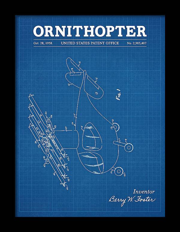 Ornithopter Blueprint Patent Us2985407