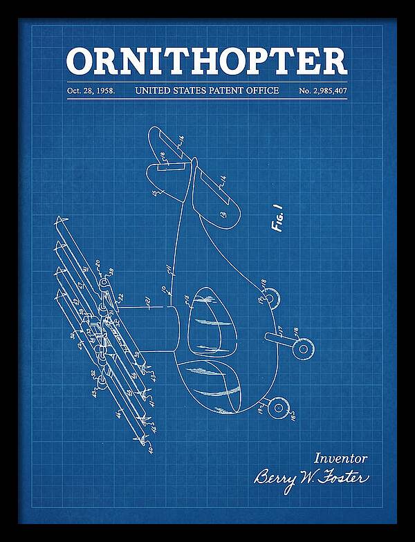 Ornithopter Blueprint Patent Us2985407
