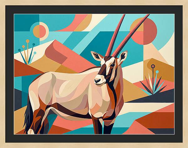 Oryx In Abstract Landscape