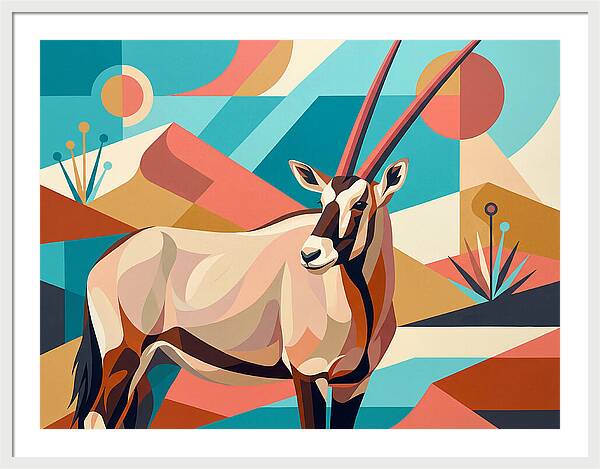 Oryx In Abstract Landscape