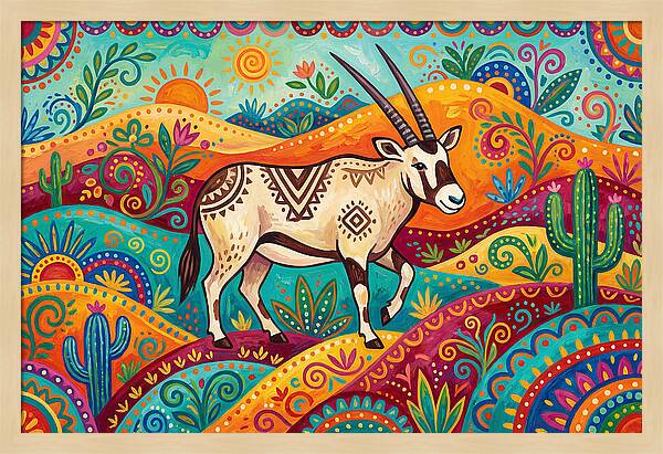 Oryx In Vibrant Landscape