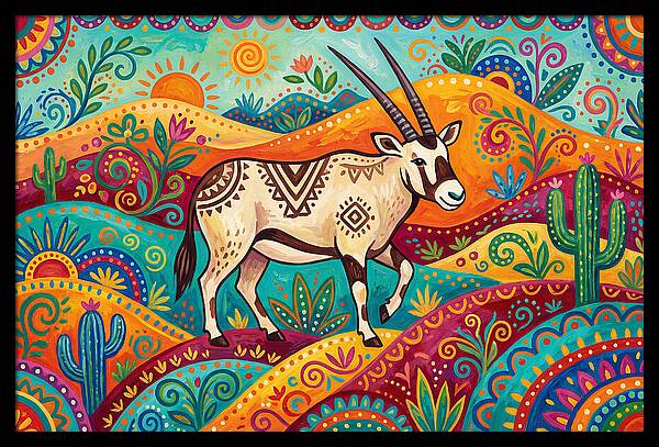 Oryx In Vibrant Landscape