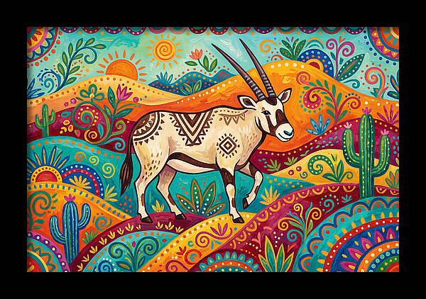 Oryx In Vibrant Landscape